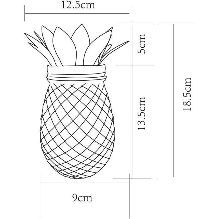 Galix Piña Solar Decorativa de Jardín Metal y Vidrio con 5 LED Filamento Blanco Cálido, 8h Autonomía, 18.5cm Alto 2 Galix Piña Solar Decorativa de Jardín Metal y Vidrio con 5 LED Filamento Blanco Cálido, 8h Autonomía, 18.5cm Alto 2