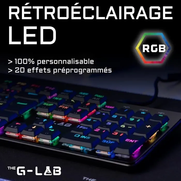 The G-Lab THE3760162066234 Teclado Mecánico Gaming Cableado Perfil Bajo Rojo 2