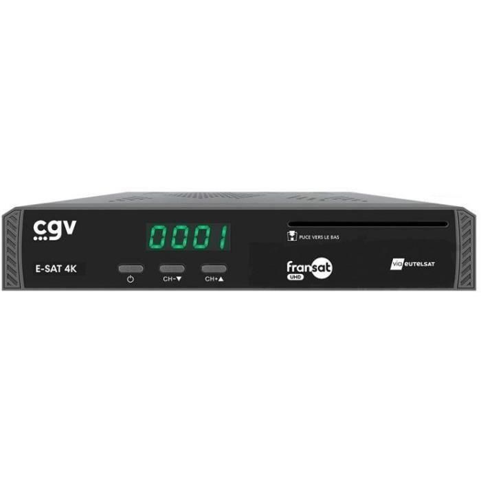 Receptor-grabador satélite TNT - CGV - E-SAT 4K - UHD - FRANSAT - Compatible con autocaravana