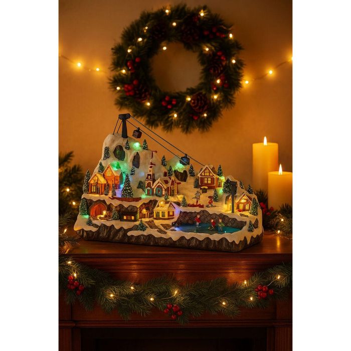 DKD Home Decor Decoración Ciudad Navidad Tradicional con Luz LED, Movimiento y Música, Resina Multicolor 36x59x40 cm 6 DKD Home Decor Decoración Ciudad Navidad Tradicional con Luz LED, Movimiento y Música, Resina Multicolor 36x59x40 cm 6