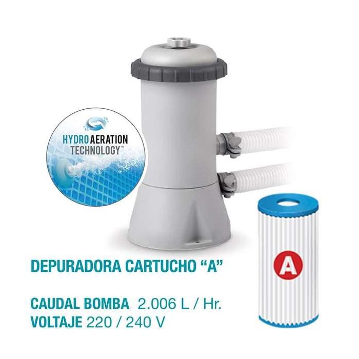 Intex Piscina Rectangular Frame 450x220x84cm con Bomba y Capacidad 7127L PVC+METAL 2