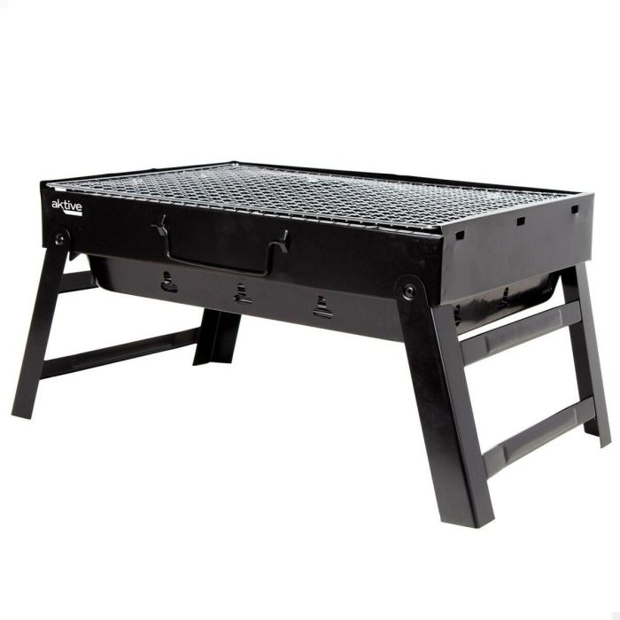 Barbacoa Portátil Aktive Rectangular Negro 50 x 23 x 30 cm (2 Unidades) 6 Barbacoa Portátil Aktive Rectangular Negro 50 x 23 x 30 cm (2 Unidades) 6