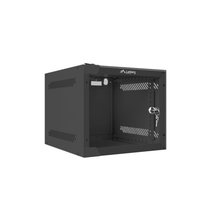Lanberg WF10-2304-10B Armario Rack de Pared 4U, Color Negro, Capacidad de Carga Máxima 20 kg