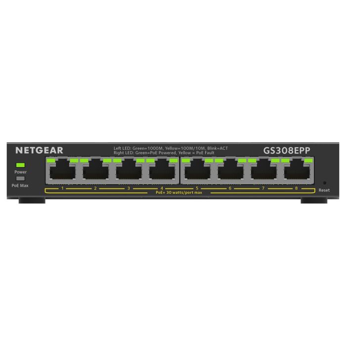 NETGEAR GS308EPP-100PES Switch Gigabit Ethernet PoE+ de 8 Puertos, Gestionado L2/L3 1 NETGEAR GS308EPP-100PES Switch Gigabit Ethernet PoE+ de 8 Puertos, Gestionado L2/L3 1