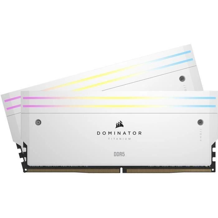 Memoria RAM - CORSAIR - Dominator Titanium RGB DDR5 - 32GB 2x16GB DIMM - 6600MT/s - Intel XMP 3.0 - 1.40V - Blanco (CMP32GX5M2X6600C 1 Memoria RAM - CORSAIR - Dominator Titanium RGB DDR5 - 32GB 2x16GB DIMM - 6600MT/s - Intel XMP 3.0 - 1.40V - Blanco (CMP32GX5M2X6600C 1