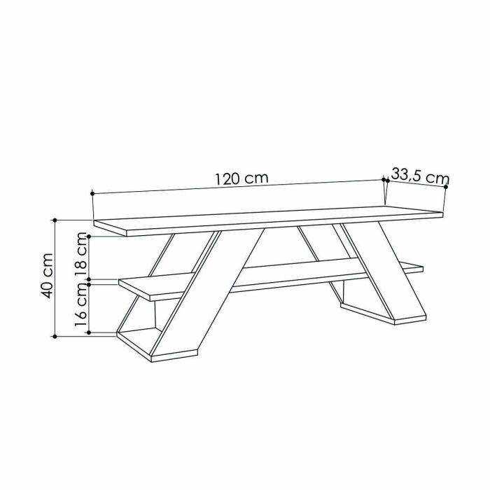 Mueble de TV Alexandra House Living Diagonal Marrón 120 x 40 x 33 cm 2