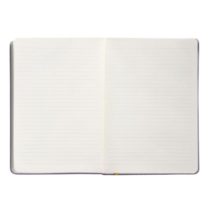 Cuaderno Con Gomilla Antartik Notes Tapa Dura A5 Hojas Rayas Morado Y Amarillo 100 Hojas 80 gr Fsc 7