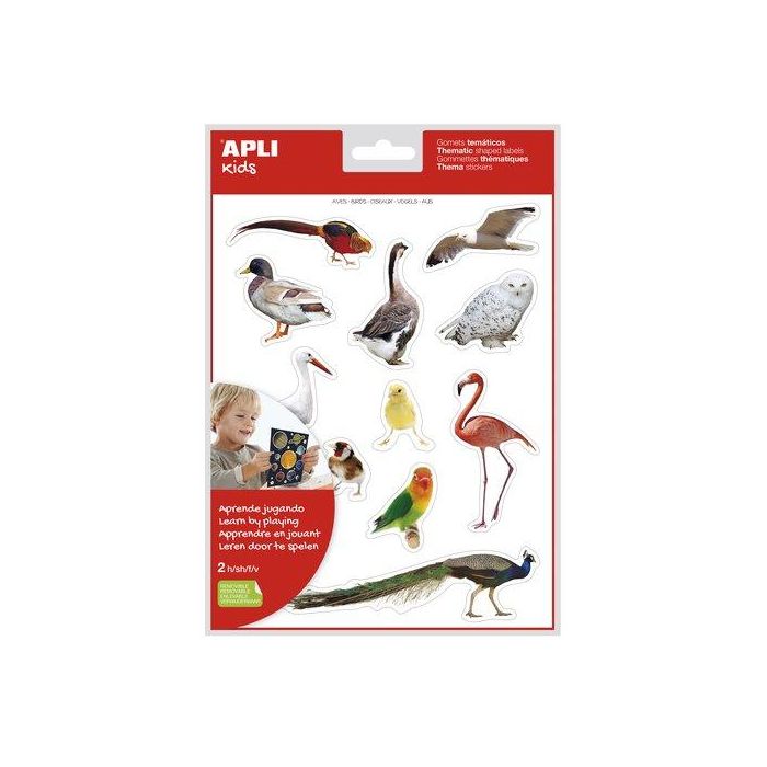 Gomets Apli Bolsa 2H Removibles Aves 24 Uds. (17630) 5 unidades