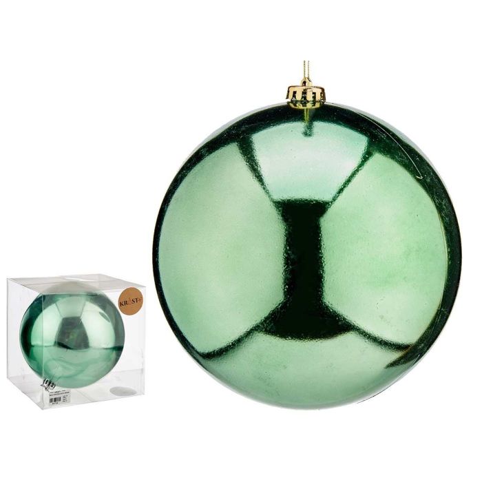 Bola de Navidad Verde 20 cm Krist+ - Decoración en Plástico (12 Unidades) Bola de Navidad Verde 20 cm Krist+ - Decoración en Plástico (12 Unidades)