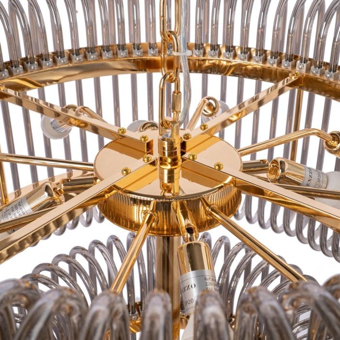 Lámpara Techo Oro-Gris Cristal 80 X 80 X 70 cm