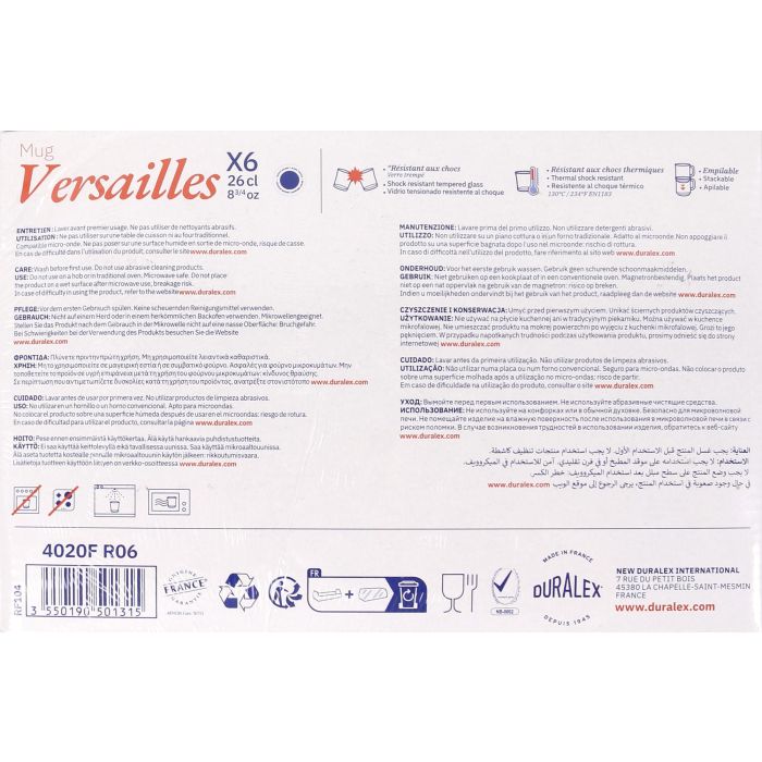 Mug Apilable Duralex Saphir Versailles 26 Cl (72 Unidades) 4