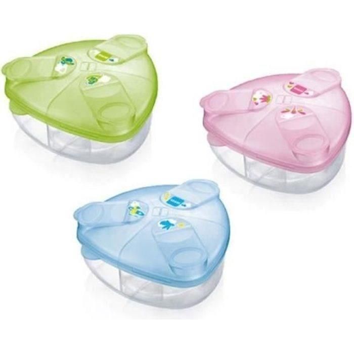 MAM Bote Dosificador Leche en Polvo con Forma Triangular, 3 Dosis, Hermético a Prueba de Fugas, Ultraplano y Ligero para Viaje MAM Bote Dosificador Leche en Polvo con Forma Triangular, 3 Dosis, Hermético a Prueba de Fugas, Ultraplano y Ligero para Viaje