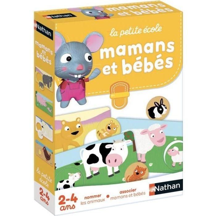 Nathan La Petite Ecole Mamás y Bebés - Juego de Asociación de Animales y sus Crías para Niños 3+ Años
