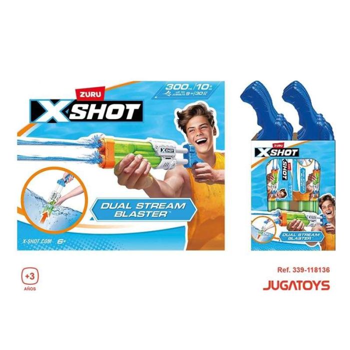 Pistola de agua x-shot small quad stream blaster con dos cañones 13'2x40'2x5'3cm - modelos surtidos 2 Pistola de agua x-shot small quad stream blaster con dos cañones 13'2x40'2x5'3cm - modelos surtidos 2