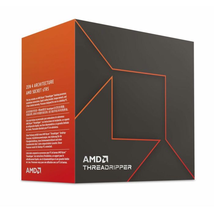 AMD Ryzen Threadripper 7960X Procesador, 24 núcleos / 48 hilos, 4.2 GHz (5.3 GHz Turbo) Socket sTR5 1 AMD Ryzen Threadripper 7960X Procesador, 24 núcleos / 48 hilos, 4.2 GHz (5.3 GHz Turbo) Socket sTR5 1