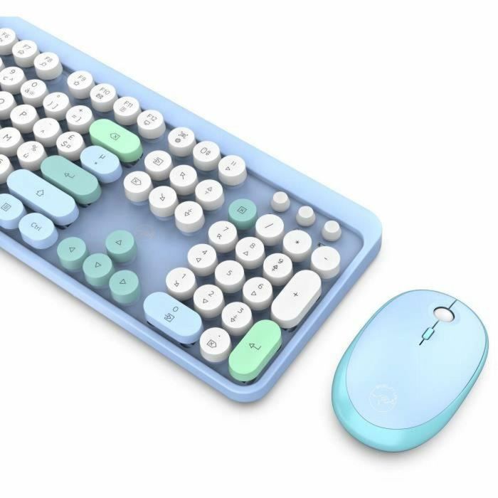 Combo teclado + mouse inalámbrico - MOBILITY LAB - Pure Color - Azul - Diseño ergonómico - Escritura discreta 2