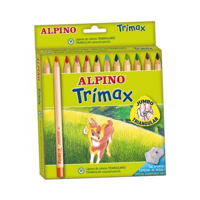 Alpino Lápices De Colores Trimax 177 mm + Sacapuntas C-Surtidos Estuche 12 Ud Alpino Lápices De Colores Trimax 177 mm + Sacapuntas C-Surtidos Estuche 12 Ud