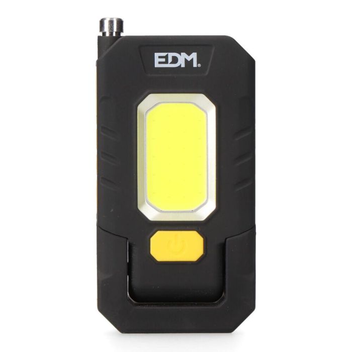 Edm Linterna LED XL Recargable con Imán Telescópico, Batería Litio, Dual LED 3W/5W, Gancho y Base Imantada, Amarillo/Negro 1 Edm Linterna LED XL Recargable con Imán Telescópico, Batería Litio, Dual LED 3W/5W, Gancho y Base Imantada, Amarillo/Negro 1