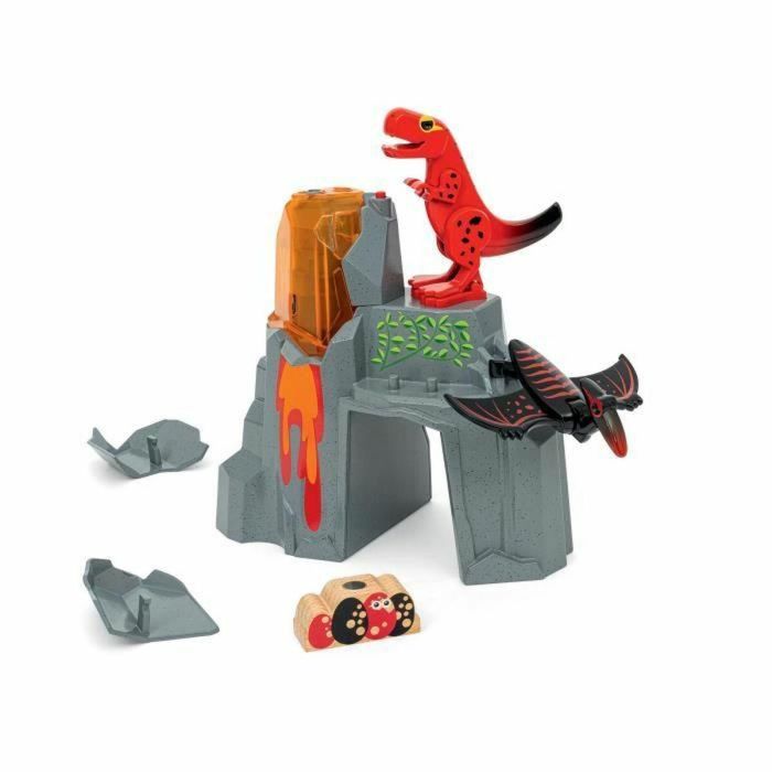 Brio World RAV7312350360929 Volcán en erupción de dinosaurios - Accesorio de circuito de tren de madera - Acción sin batería/imán - Edades 3+ 3