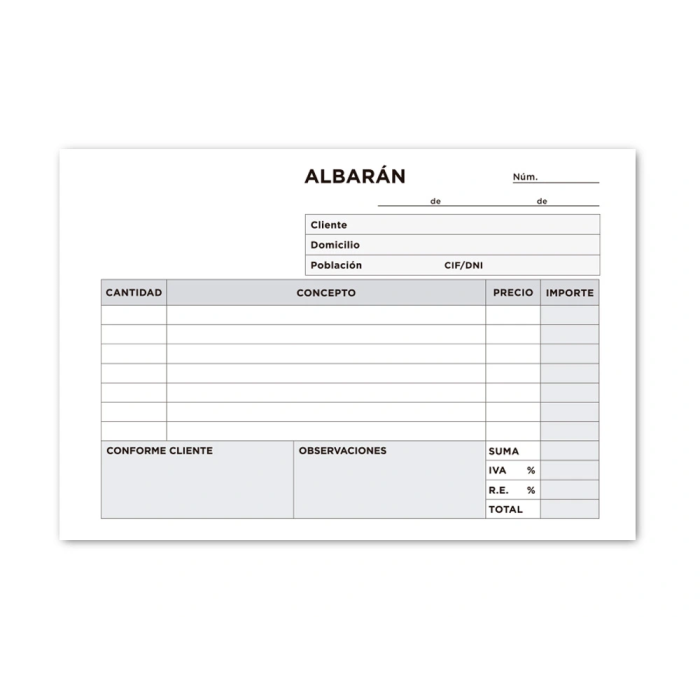 Liderpapel Talonario Albarán Octavo Apaisado Duplicado 155x105 mm Castellano 2