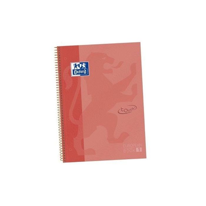 Cuaderno con Espiral Cuadriculado Oxford Touch 400075554/ A4+/ 80 Hojas/ Coral