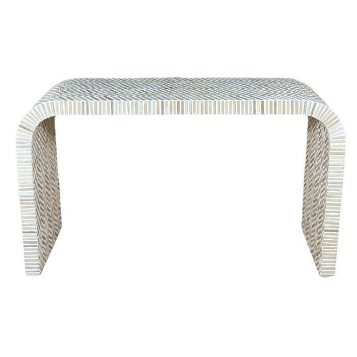 Consola Tropical DKD Home Decor Marron Blanco 30 x 70 x 120 cm Set de 3 1