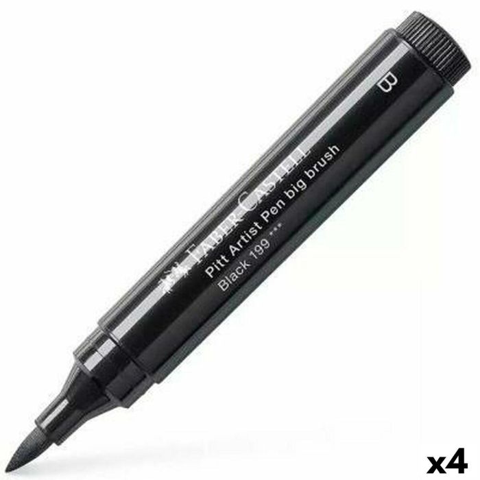 Rotuladores Faber-Castell Pitt Artist Pincel Negro (4 Piezas) 0 Rotuladores Faber-Castell Pitt Artist Pincel Negro (4 Piezas) 0