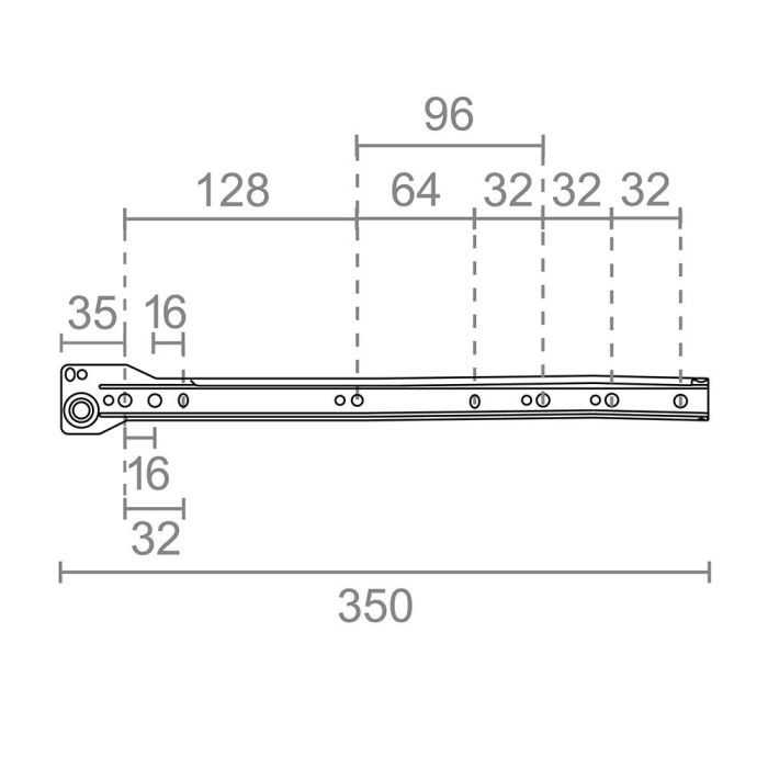 Micel Juego Guia Cajon GC1 75035 350mm Blanco Acero Extraccion Parcial Carga 18kg 2