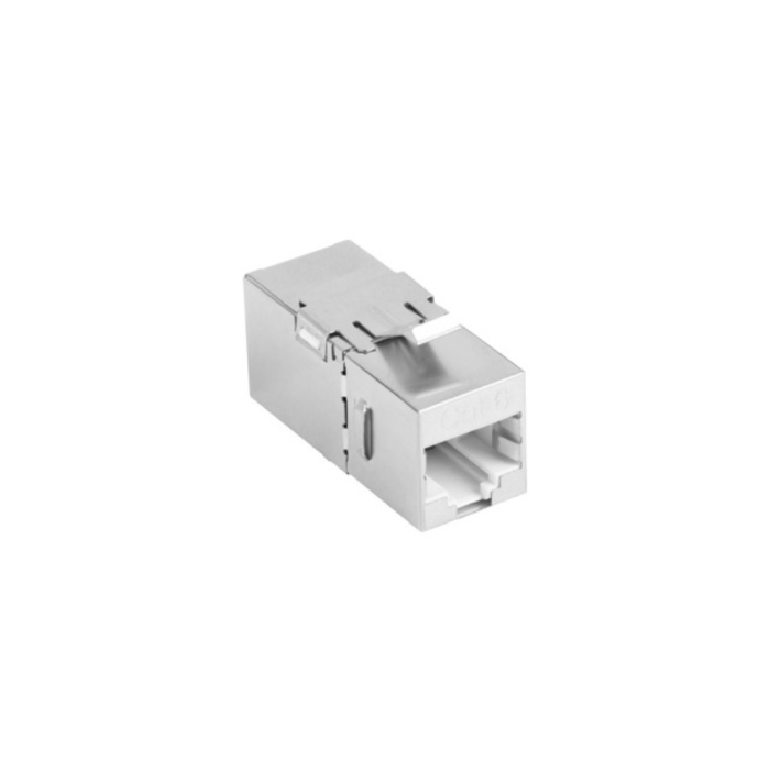 Lanberg Adaptador de Red RJ45 Cat6 F/UTP Hembra-Hembra, Acoplador Blindado de Acero Inoxidable, Conector Ethernet Plano