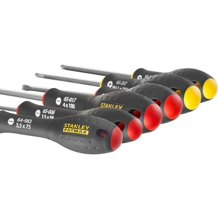 STANLEY FATMAX FMHT0-62627 STA3253560626273 - Juego de 7 Destornilladores para Electricista, Mecánico y Phillips 2