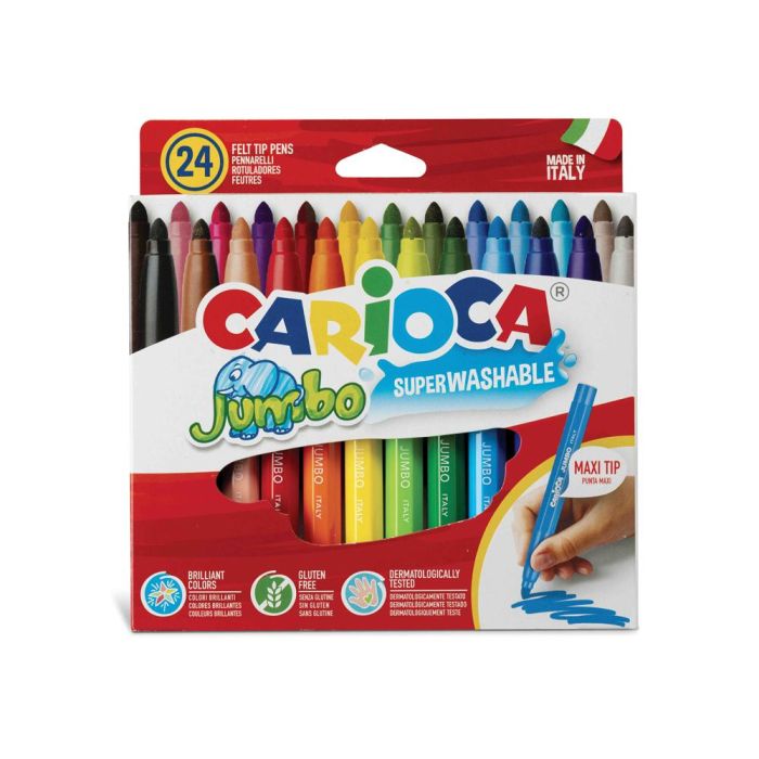 Carioca Rotulador Jumbo Punta Maxi Colores - Caja De 24 1