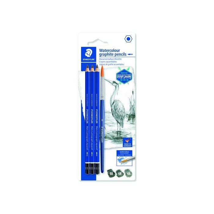 Lapiz De Grafito Staedtler Design Journey 100A Lumograph Aquarell Blister De 3