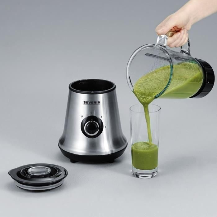 Severin SM3737 Batidora de Vaso Clásica con Extractor de Nutrientes Mix & Go - 500W, 1L, Cuchillas Acero Inox, Botella Portátil 600ml 2 Severin SM3737 Batidora de Vaso Clásica con Extractor de Nutrientes Mix & Go - 500W, 1L, Cuchillas Acero Inox, Botella Portátil 600ml 2