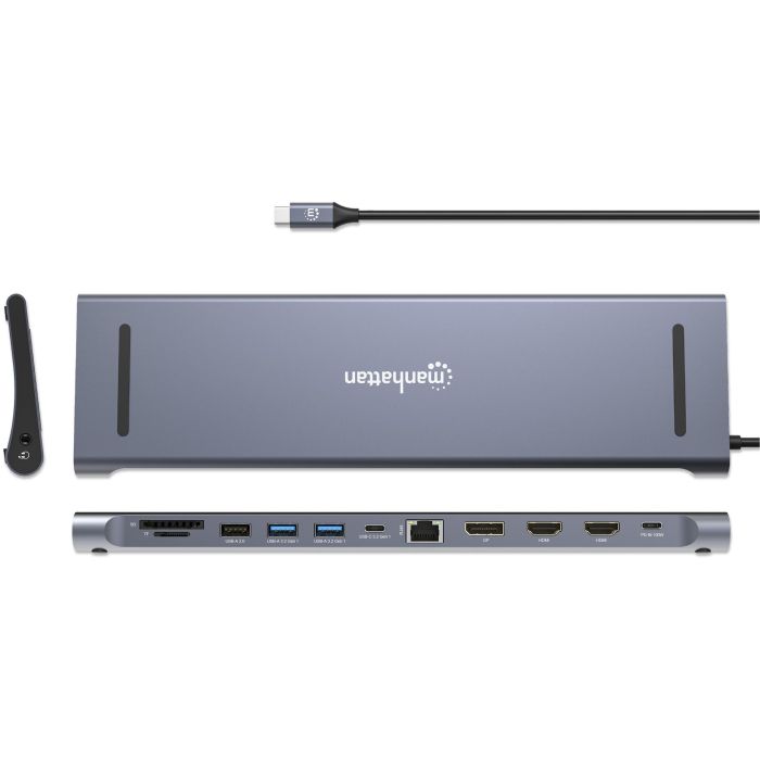 MANHATTAN Dockingstation 12-en-1 4K 1xHDMI 2xDP 3xUSB-A 3 MANHATTAN Dockingstation 12-en-1 4K 1xHDMI 2xDP 3xUSB-A 3