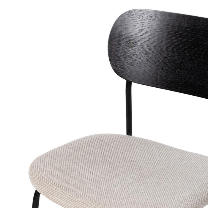 Silla Negro-Blanco Tejido-Metal Salón 49 X 53 X 80 cm