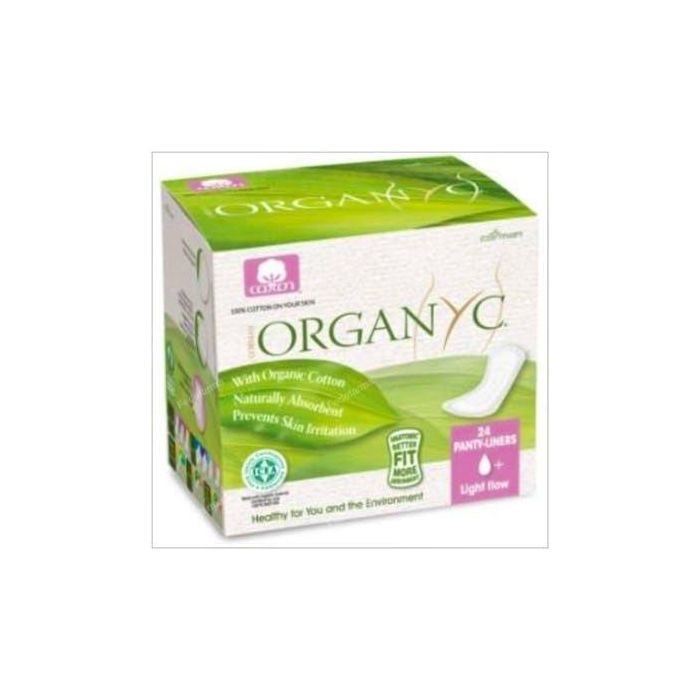 ORGANYC Salvaslip de Bolsillo Algodón Orgánico 100% Hipoalergénico Transpirable, Doblados Individualmente 24 Uds.