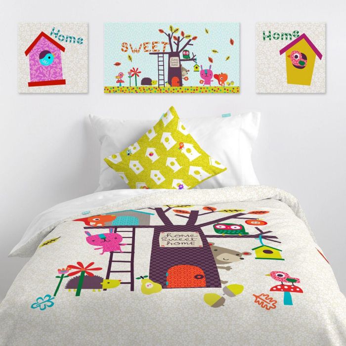 Lienzo HappyFriday Moshi Moshi House Multicolor 27 x 27 cm 1