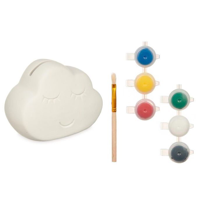 Hucha Pintar Nube 6 Colores Pincel Pincello 12X9CM (24 Unidades) 1 Hucha Pintar Nube 6 Colores Pincel Pincello 12X9CM (24 Unidades) 1