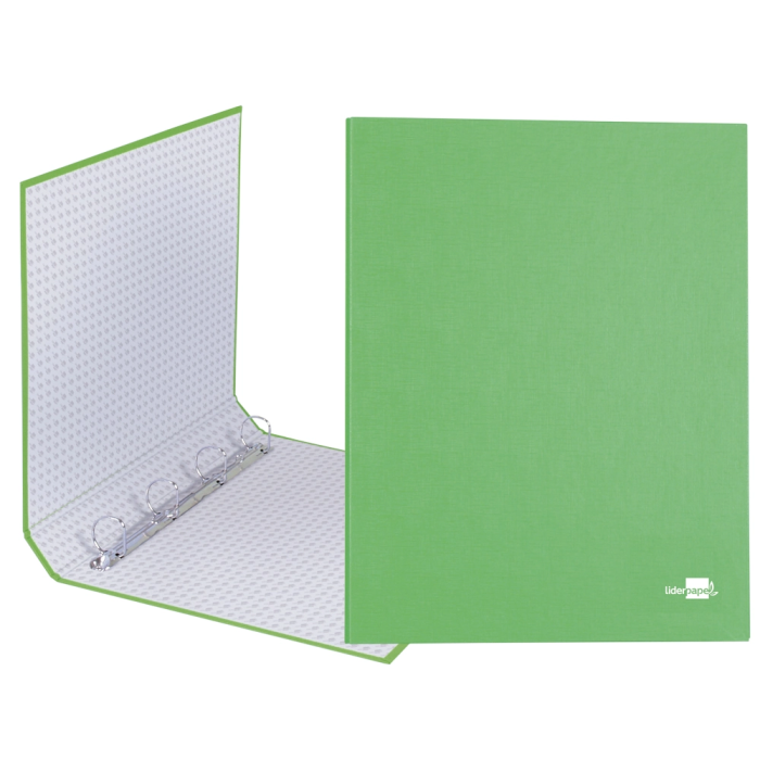 Liderpapel Carpeta 4 anillas 25mm folio cartón forrado verde frosty 1