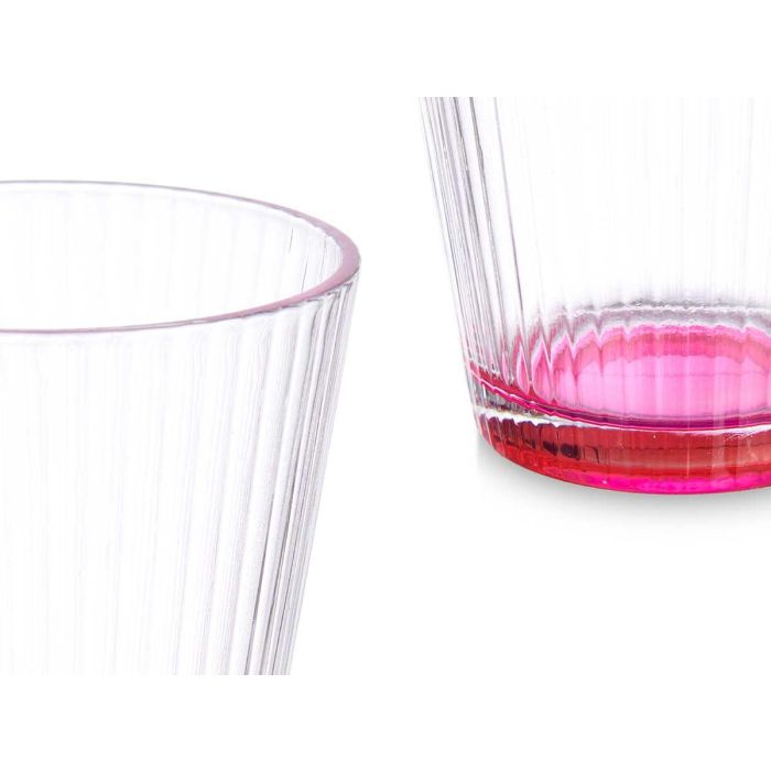 Vaso Vidrio Rayas Transparente Color 375 Ml Vivalto 9X10CM (24 Unidades) 3 Vaso Vidrio Rayas Transparente Color 375 Ml Vivalto 9X10CM (24 Unidades) 3