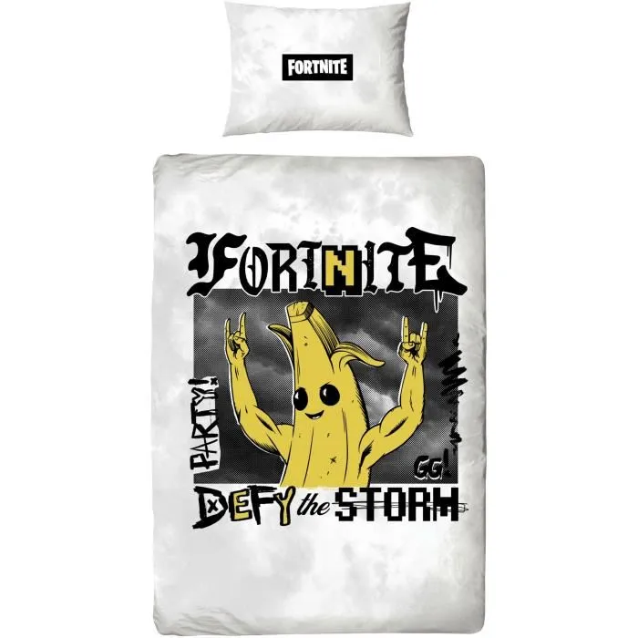 Fortnite Juego de Cama Reversible Plátano Microfibra Funda Nórdica 140 x 200 cm Funda Almohada 63 x 63 cm 2