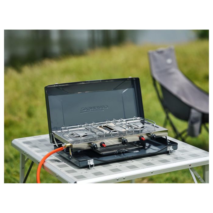 CAMPINGAZ Camping Kitchen 2 Grill & Go CV - Parrilla y cocina de camping rectangular de metal, 490x350x100 mm, 5.5 kg