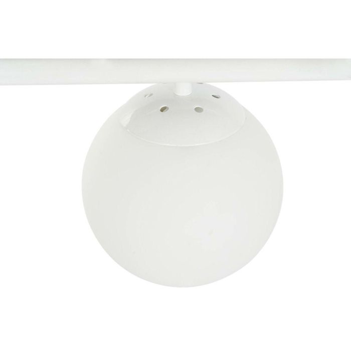 DKD Home Decor Lámpara Techo Glam Blanca, 98 cm de Ancho, con Bolas, 7 Bombillas E27 50W, de Metal y Cristal, Altura Total 122 cm 2 DKD Home Decor Lámpara Techo Glam Blanca, 98 cm de Ancho, con Bolas, 7 Bombillas E27 50W, de Metal y Cristal, Altura Total 122 cm 2
