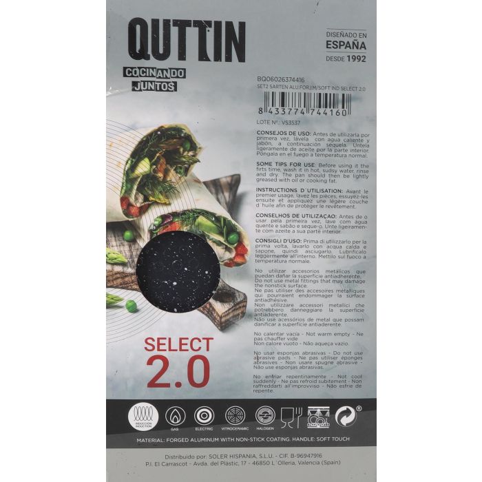 Set de 2 sartenes de aluminio forjado Quttin (4 Cajas) 12 Set de 2 sartenes de aluminio forjado Quttin (4 Cajas) 12