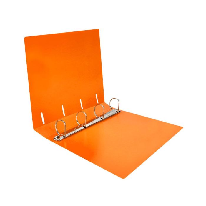 Carpeta Liderpapel 4 Anillas Mixtas 40 mm Polipropileno Din A4 Naranja Fluor Opaco 7