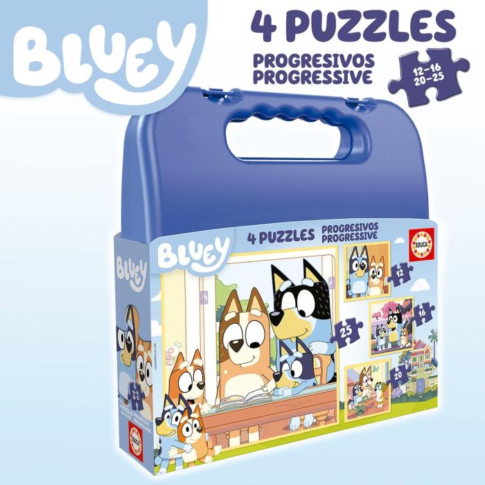 Educa Maleta Puzzles 19830 Bluey para Niños con Licencia Oficial, Organizador de Plástico 2