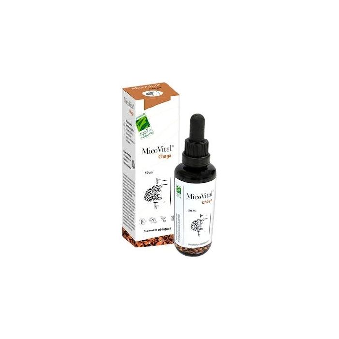 Micovital Chaga 50ml - Extracto Líquido Silvestre con Beta-glucanos y Triterpenos, Antioxidante, Vegano