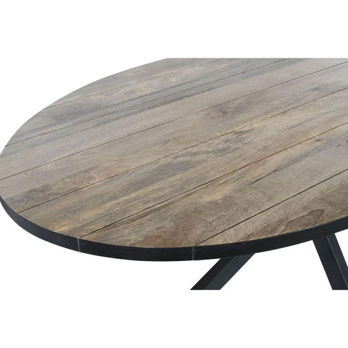 DKD Home Decor Mesa Comedor Loft Desmontable Metal Madera Mango Natural Negro 100x200x76 cm 4