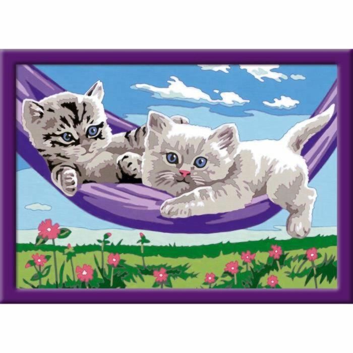 Ravensburger RAV00025828 CreArt Kids Kit de pintura por números "Gatitos en la hamaca" 18 x 24 cm, para 9 años en adelante 3
