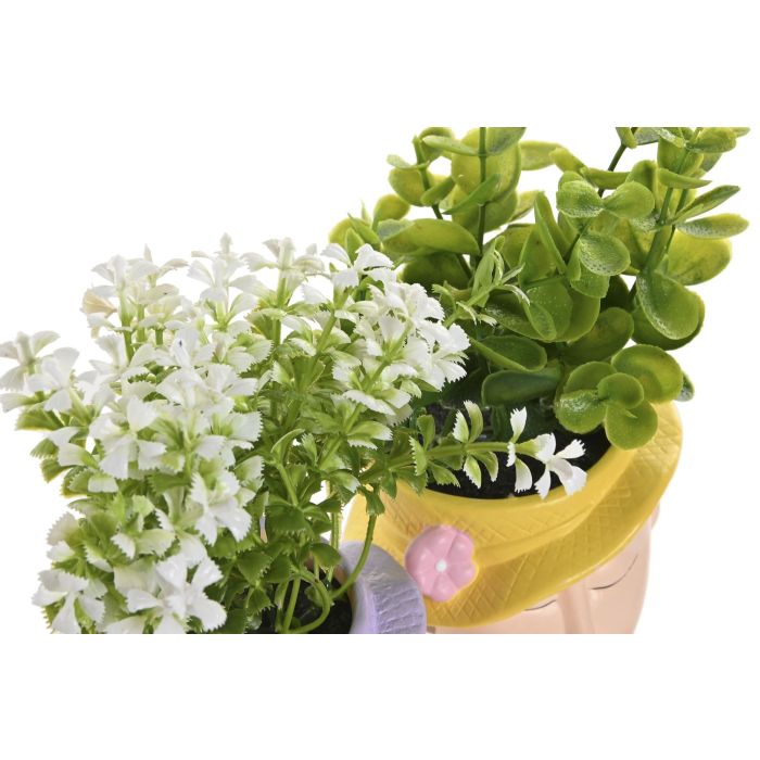 Planta Shabby DKD Home Decor Amarillo Lila 8.5 x 19 x 9 cm (4 Unidades) 2